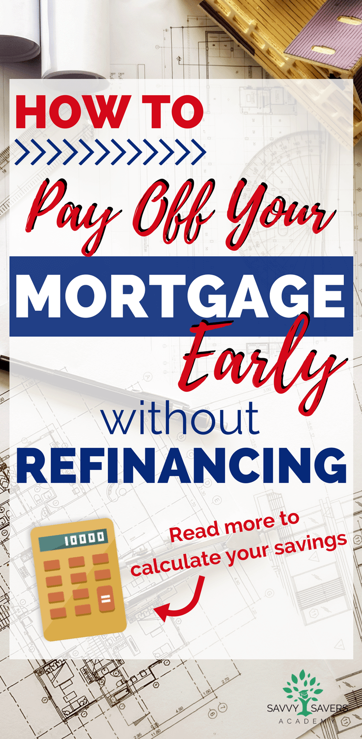 Paying off your mortgage early without a refinance is possible when you make biweekly payments and additional payments on your mortgage. Use the biweekly mortgage calculator to see how much money you can save.
